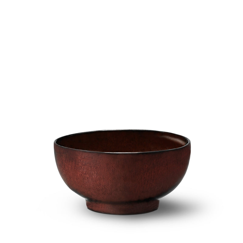 Small Terra Condiment Bowl in Wine by L'OBJET - Hand-Crafted from Porcelain and Glazed Meticulously - Organic Shape