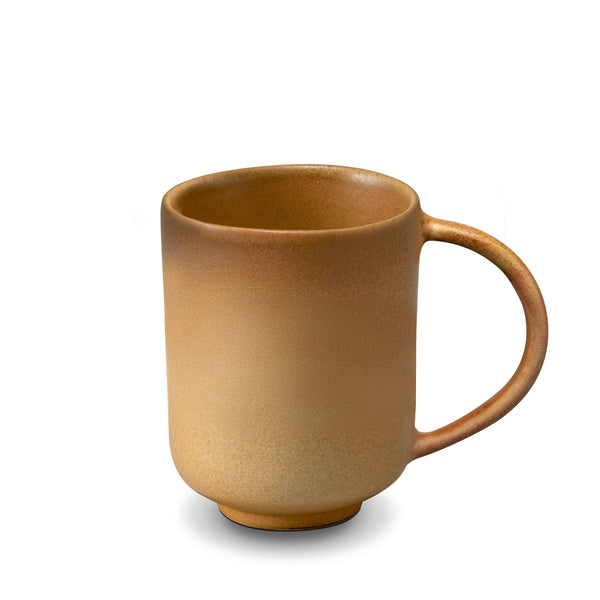Terra Mug in Leather by L'OBJET - Hand-Crafted from Porcelain and Glazed Meticulously - Organic Shape
