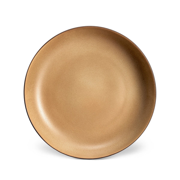 Medium Terra Coupe Bowl in Leather by L'OBJET - Hand-Crafted from Porcelain and Glazed Meticulously - Organic Shape
