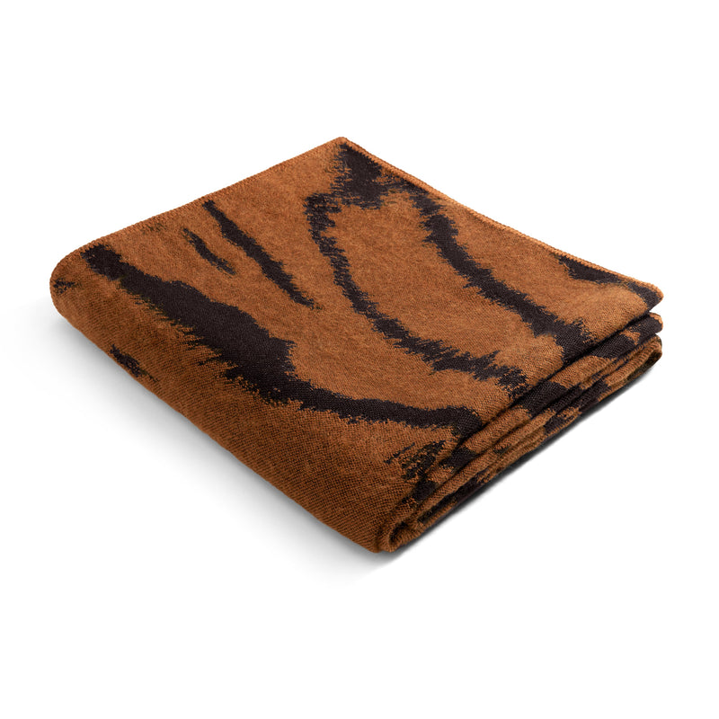 Tiger Jacquard Throw in Natural - Woven from Baby Alpaca Wool - Natural Tones for a Sense of Warmth & Style