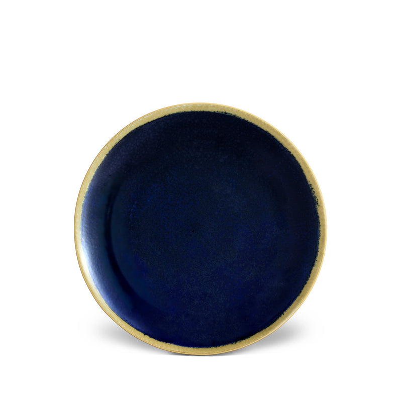 Zen Forest Dessert Plate by L'OBJET - Mystical Aesthetic with Midnight Blue Background - Visionary Workmanship