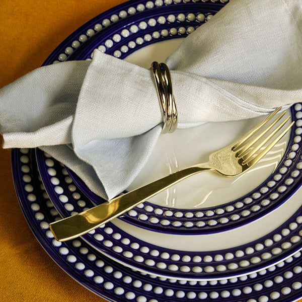 Perlée Bread and Butter Plate in Bleu - Timeless and Sophisticated Dinnerware Crafted from Limoges Porcelain and Infused with Detailed Craftsmanship