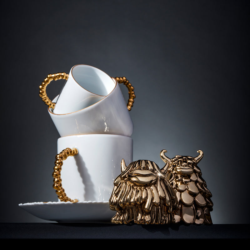 Haas Mojave Tea Cup - White + Gold