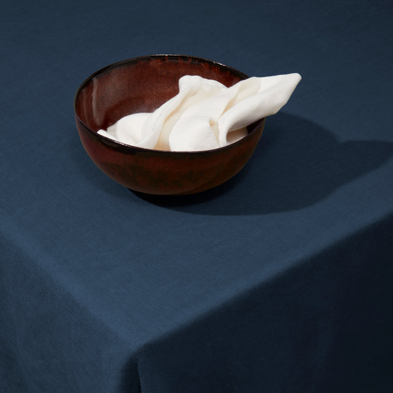 Linen Sateen Tablecloth - Blue